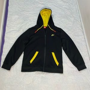 Nike Men’s Zip Up Black And Yellow Hoodie 3XL